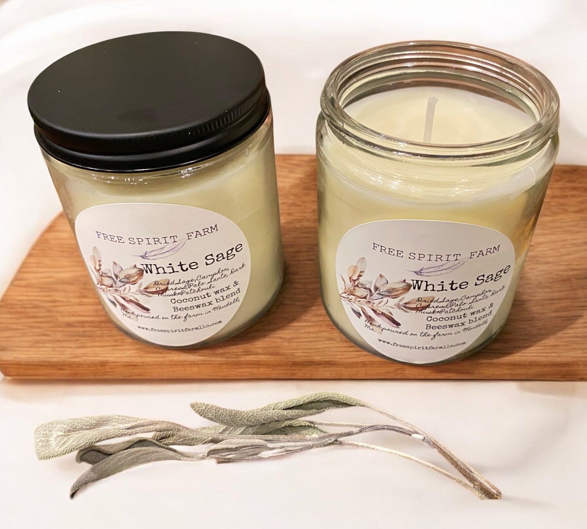 Coconut &amp; Beeswax Candle ~ White Sage